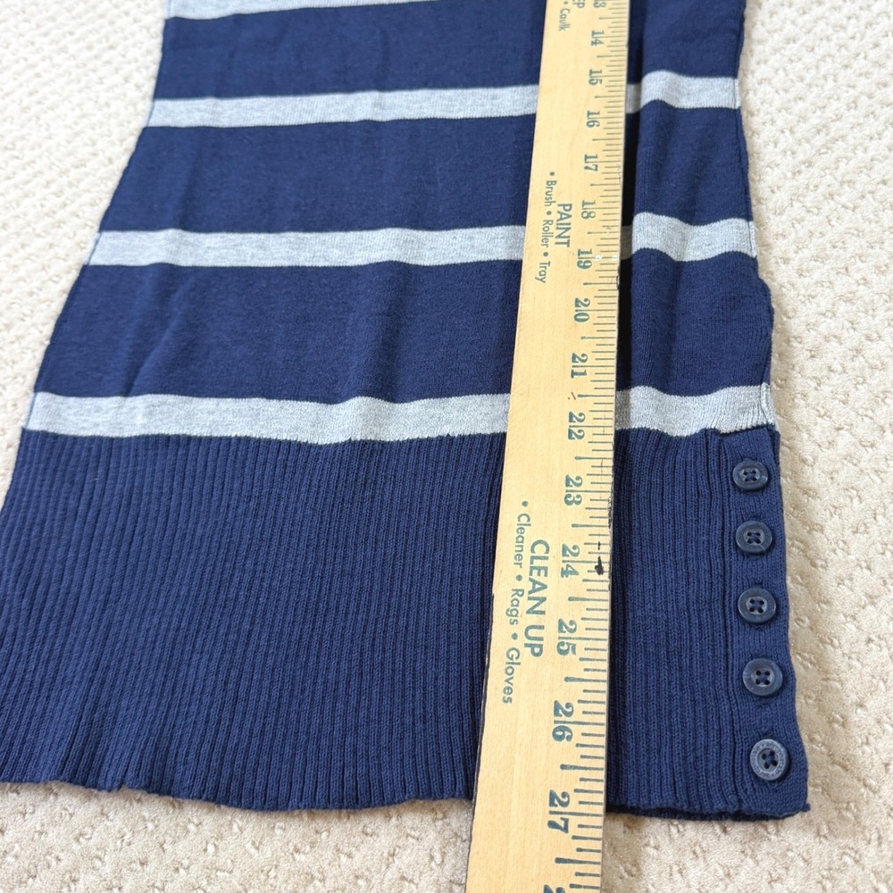 Y2K Style Striped Sweater Aeropostale Women Small Blue Gray Preppy Soft Girl - Picture 4 of 7